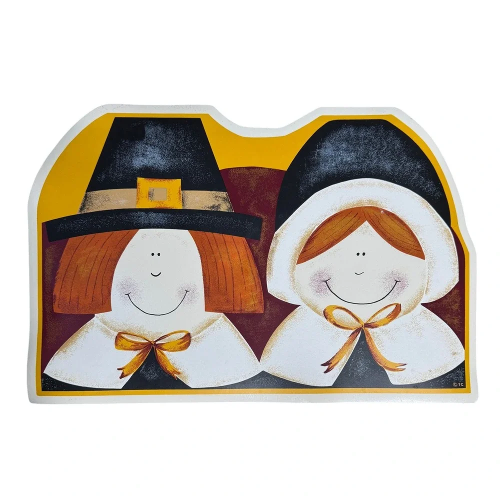 Placemats Vintage‎ 6 Holiday Themed Retro Scarecrow Santa Thanksgiving Christmas